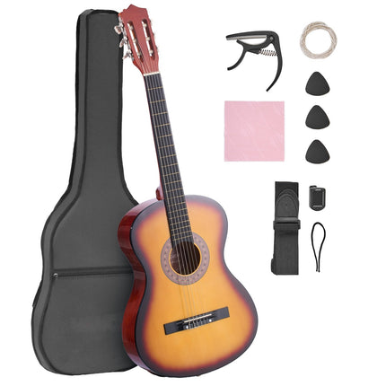 Classical Guitar 38 Inch, Nylon Strings Starter Kit