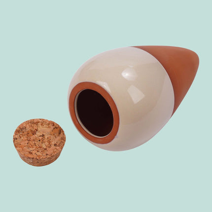 Clay Watering Cones with Lids, 350ml, Beige, 2-Pack