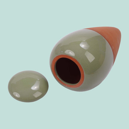 Clay Watering Cones with Lids, 350ml, Light Green, 4-Pack