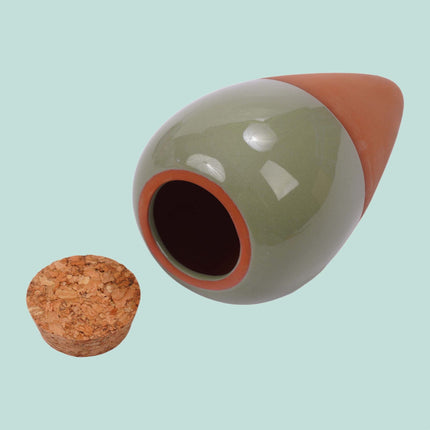 Clay Watering Cones with Lids, 350ml, Sage, 2-Pack