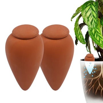 Clay Watering Cones with Lids, 350ml, Set of 2