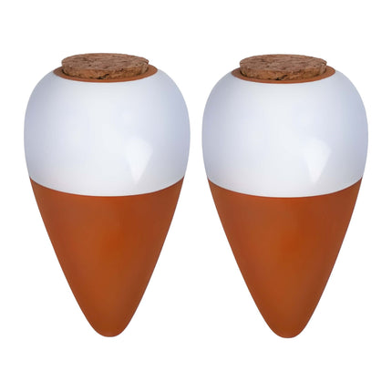 Clay Watering Cones with Lids, 350ml, Set of 2, White