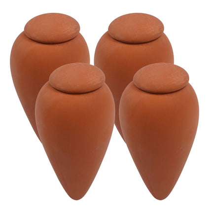 Clay Watering Cones with Lids, 350ml, Set of 4