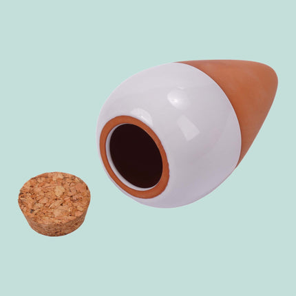 Clay Watering Cones with Lids, 350ml, White, Set of 4