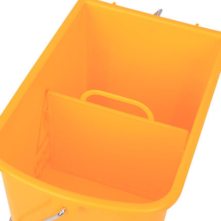 Mobile cleaning trolley – 20L, two chambers, yellow