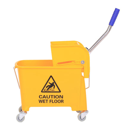 Mobile cleaning trolley – 20L, two chambers, yellow