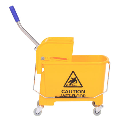 Mobile cleaning trolley – 20L, two chambers, yellow