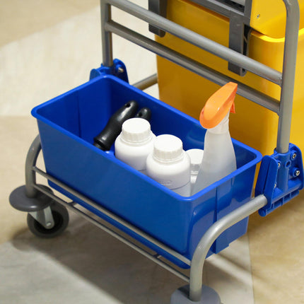 Cleaning Cart with Wringer, 25L Capacity, 4 Wheels, Yellow