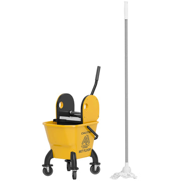 Cleaning trolley with 26L bucket & mop – Yellow