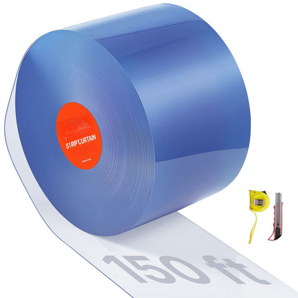 Clear PVC Strip Curtain Roll, 45.7 m x 20 cm; 2 mm Thick