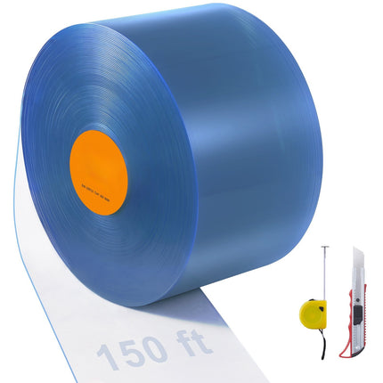 Clear PVC Strip Curtain Roll, 82 Ft x 12 In, 3 mm