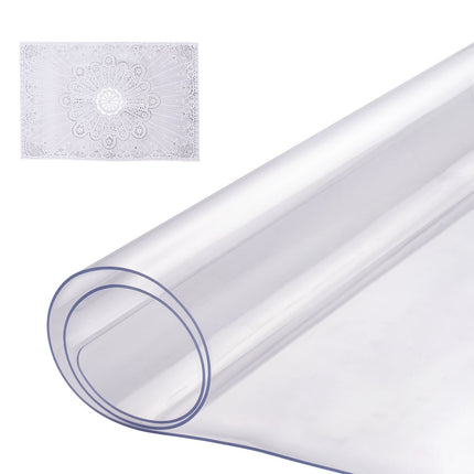Clear PVC Table Protector, 16 x 32 in, 1.5 mm