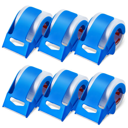 Clear Packing Tape, 6 Rolls 1.88 in x 25 yd, Dispensers