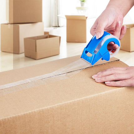 Clear Packing Tape, 6 Rolls 1.88 in x 25 yd, Dispensers
