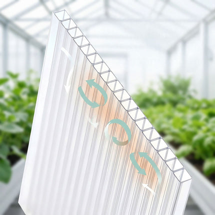 Clear Polycarbonate Multi-Wall Sheets, 6mm, 10-Pack