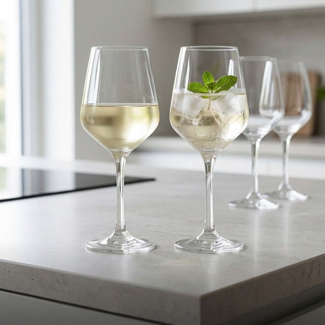 Clear Wine Glasses Set of 4, 360 ml Capacity