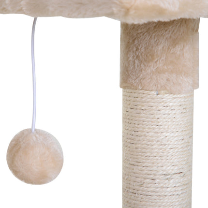 Cat tree scratching post with sisal and plush hammock 50cm