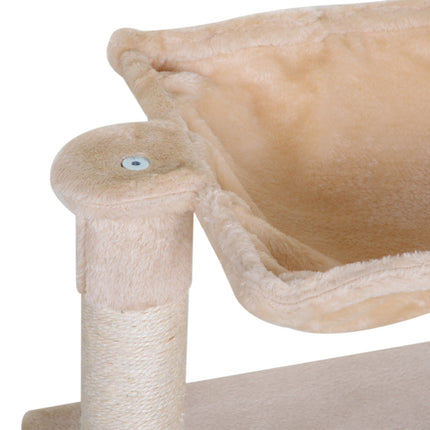 Cat tree scratching post with sisal and plush hammock 50cm