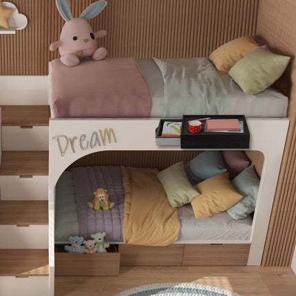 Clip-On Bamboo Bedside Shelf with Drawer
