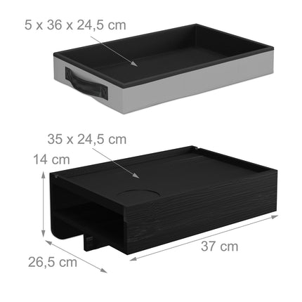 Clip-On Bamboo Bedside Shelf with Drawer for Small Spaces