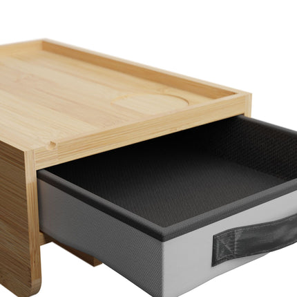 Clip-On Bamboo Bedside Shelf with Drawer for Small Spaces