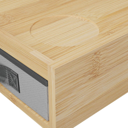 Clip-On Bamboo Bedside Shelf with Drawer for Small Spaces