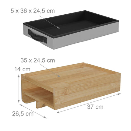 Clip-On Bamboo Bedside Shelf with Drawer for Small Spaces