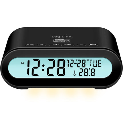 Clock Radio Temp/Humidity USB-C/Battery Operation Black