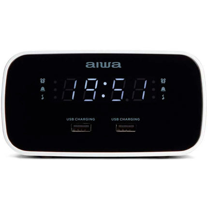 Clock Radio with Dual Alarms and USB Charging – Black