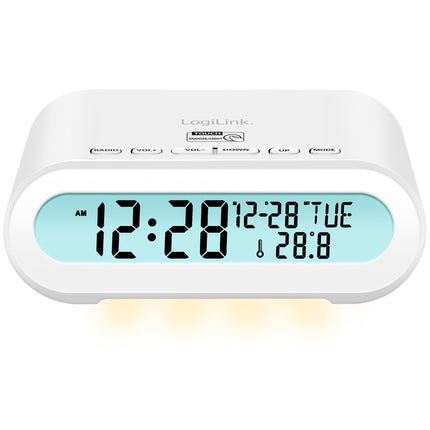 Clock radio Temp/Humidity USB-C/Battery operation White