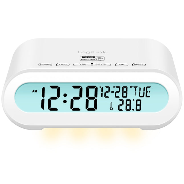 Clock radio Temp/Humidity USB-C/Battery operation White
