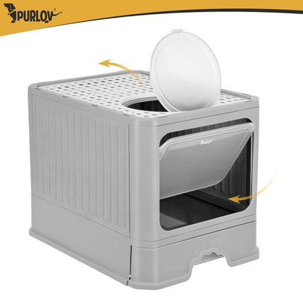 Closed Cat Litter Box with Drawer & Scoop, 50x36x38 cm