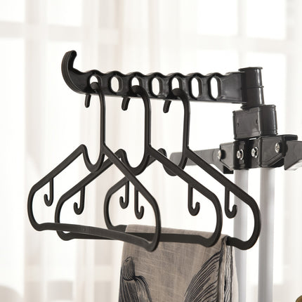 Retractable Black Tower Clothes Airer with wheels 4 levels
