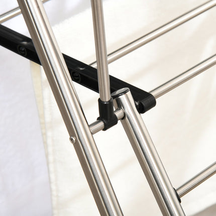 Large collapsible clothes airer with telescopic rods