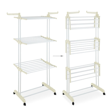 Clothes Drying Rack with Wheels and Foldable Wings
