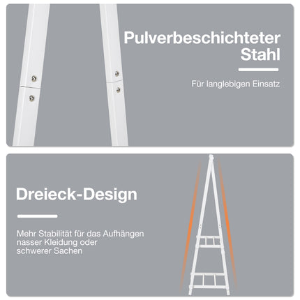 Steel coat rack with shoe shelf, white, 107.5x45x150 cm