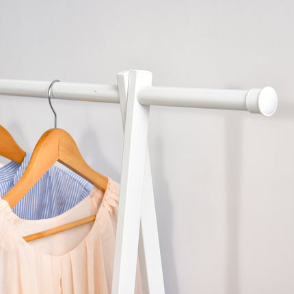Steel coat rack with shoe shelf, white, 107.5x45x150 cm