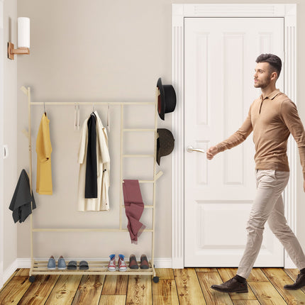 Clothes hanger bamboo rollable