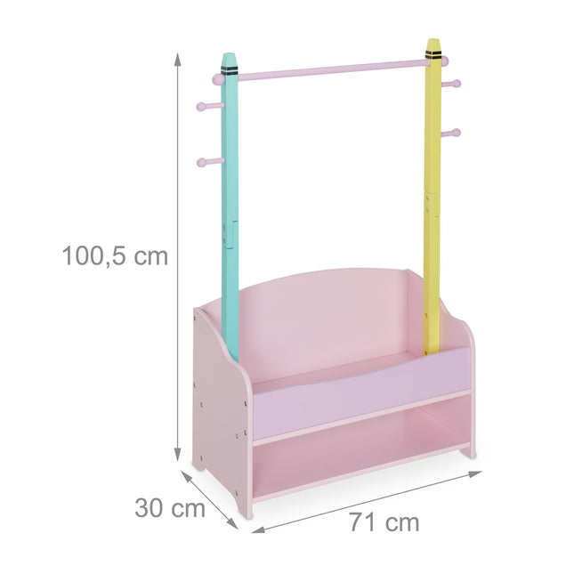 Clothes hanger for children with shelves