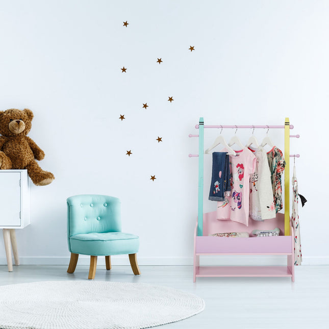 Clothes hanger for children with shelves