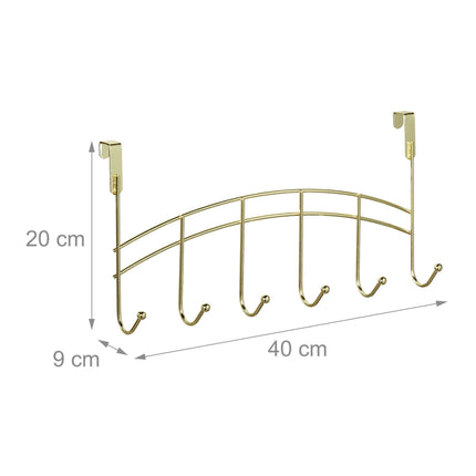 Clothes hanger for door with 6 hooks