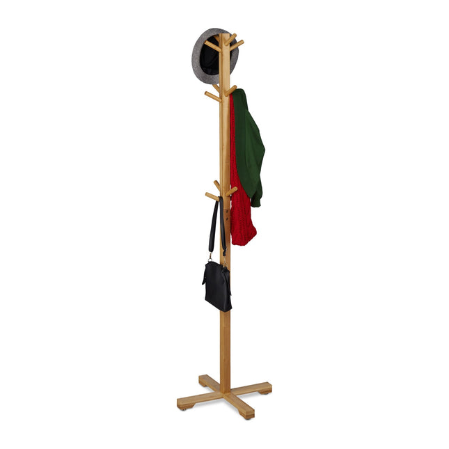 Clothes hanger in bamboo with 12 hooks