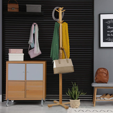 Clothes hanger in bamboo with 12 hooks