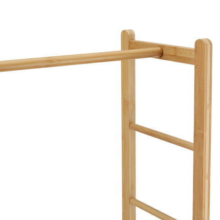 Clothes hanger in bamboo with 3 shelves