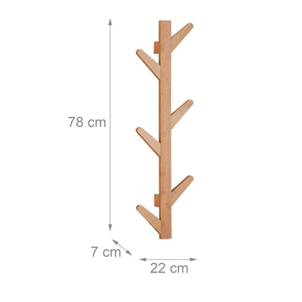 Clothes hanger in bamboo with 6 hooks