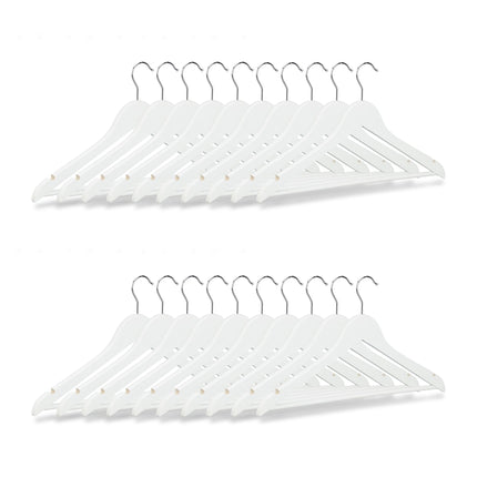 Clothes hangers with trouser bar, set of 20
