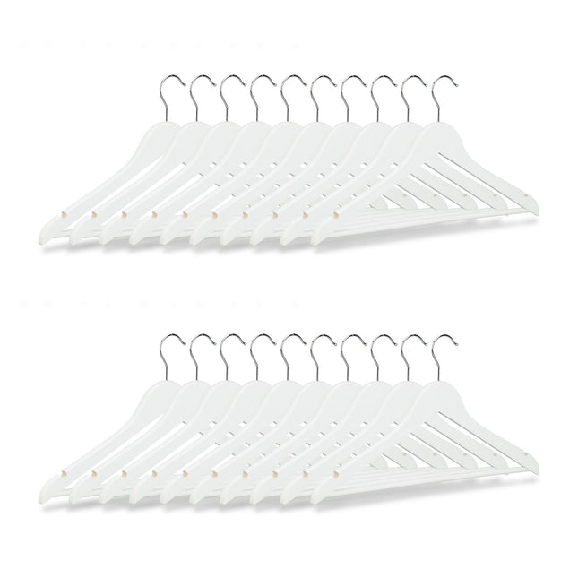 Clothes hangers with trouser bar, set of 20
