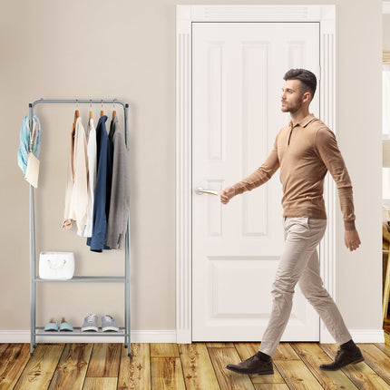 Clothes hanger with 2 shelves