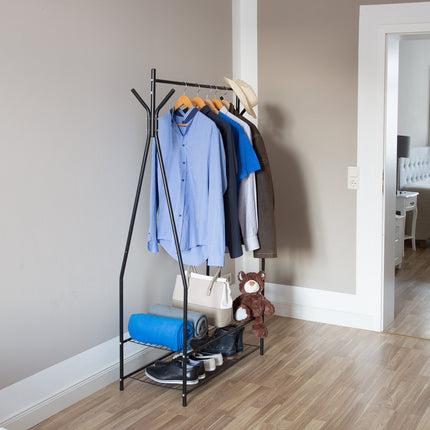 Clothes hanger with shoe shelf SANDRA