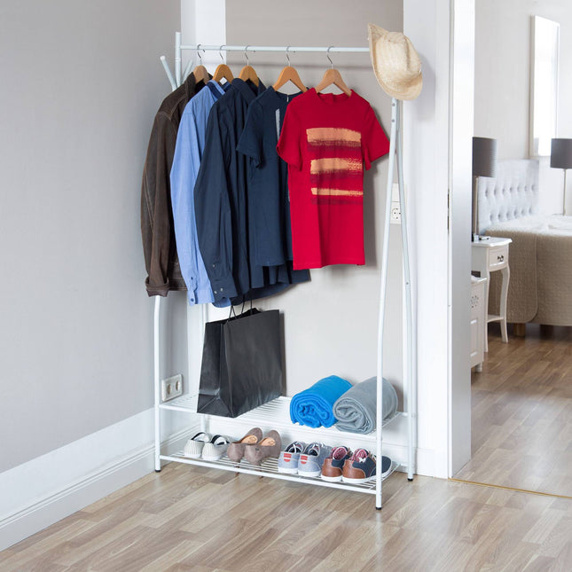 Clothes hanger with shoe shelf SANDRA